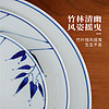景德镇陶瓷餐具中式釉下吃饭碗家用碟盘子手绘青花喝水咖啡杯