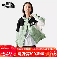 北面（The North Face）女士户外防泼水连帽防风夹克 81RX 81RX-OXG绿色 L/165