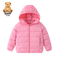 TEDDY ISLAND 泰迪爱兰 童装冬季男女小童轻薄不肿羽绒服外套宝宝冬季羽绒服款 粉色 150
