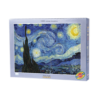成人拼图梵高星空1000片4000片高难度解压名画创意手工挂画锻炼耐心静心休闲娱乐玩具 夜光1000片50*75CM【342】