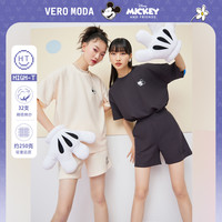 VERO MODA 奥莱早春清仓米奇宽松百搭黑色时尚运动休闲短裤女