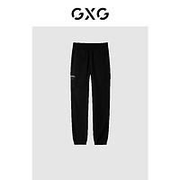 GXG 奥莱 商场同款大悲宇宙联名黑色印花束脚长裤 秋季新品
