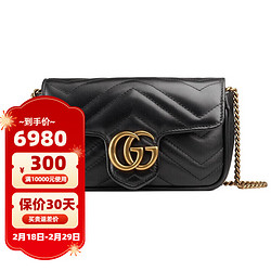 GUCCI 古馳 女包馬蒙包GG Marmont系列手袋馬蒙包女包單肩包 黑色476433