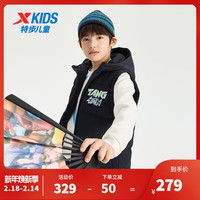 XTEP特步童装男大童羽绒马甲棉服秋冬冬装外套 纯正黑 160cm