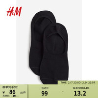 H&M女士袜子2024春季舒适休闲柔软运动袜1208339 黑色 33/35