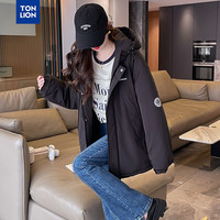 唐狮 TONLION棉衣女连帽工装棉服WP 黑色 L