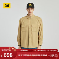 卡特彼勒CAT卡特24春新品男士工装风格两贴袋衬衫外套衬衫 深卡其色