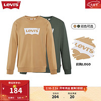 Levi's 李维斯 男士经典字母印花圆领卫衣休闲百搭潮流 卡其色