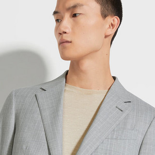 杰尼亚（Zegna）24春夏浅灰色配白色 14milmil14 羊毛西装722525A7-20FT2Y-54