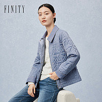 FINITY 菲妮迪 品牌棉衣棉服2024年春季简约休闲风轻薄时尚减龄外套女 灰蓝色 M