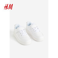 H&M童鞋男童2024春季配松紧鞋带和魔术贴运动鞋1182515 白色 175