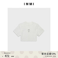 IMMI23夏季长绒棉垫肩T恤131TE009Y 白色 0