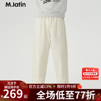 M.Latin 马·拉丁 马拉丁童装儿童裤子24年春女童大童童趣印花牛仔长裤阔腿裤 本白 120cm