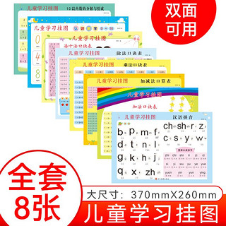 茂信欧儿童学习挂图全套7张8张 幼儿启蒙认知彩图语文数学拼音基础卡片 儿童学习挂图【8张】