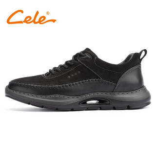  Cele/策乐 拼接百搭 男士皮鞋  黑色 38