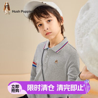 暇步士 童装儿童长袖polo男大童时尚简约Polo衫