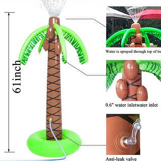 全光辰（quanguangchen）新年超大喷水充气椰树花园玩具展览布景模型拍摄背景墙道具 1.5米喷水椰树 送脚泵  管子需