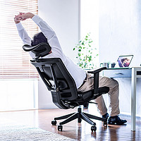 SANWA SUPPLY 山业 日本SANWA电脑椅办公椅家用舒适久坐人体工学皮革可躺带脚踏护腰