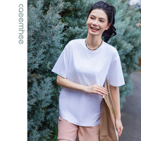 卡益瑜伽服女春夏短袖普拉提上衣专业高端时尚高级感运动服女 冰川白【冰感双纱棉】 S