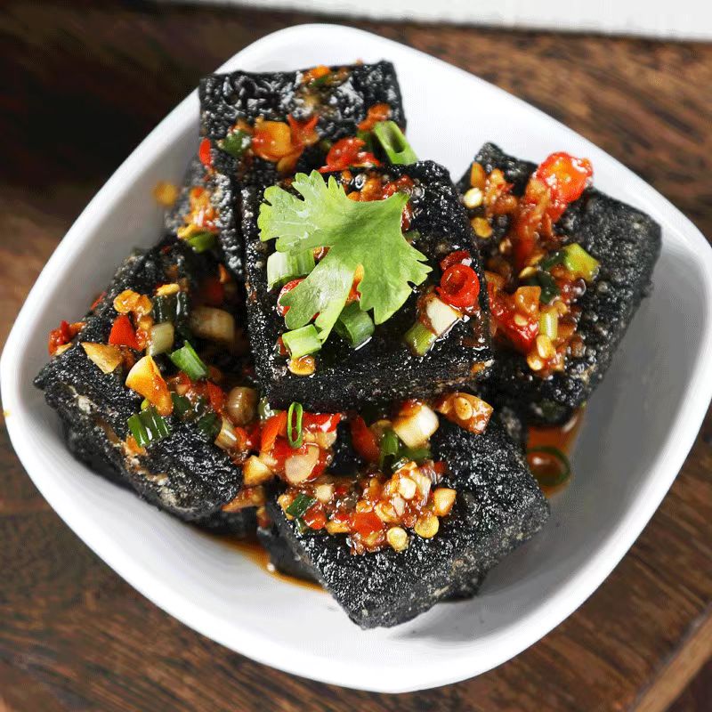 聚美合长沙臭豆腐生胚油炸黑色灌汤湖南特产