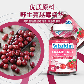Vitaldin高浓度蔓越莓软糖500mg维生素调理呵护男女性泌尿妇科保健保养