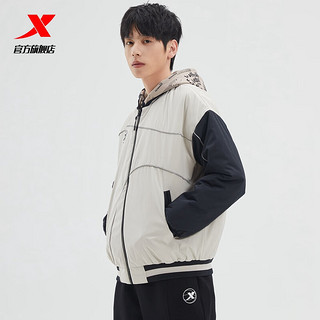 特步（XTEP） 棉服外套男防风保暖加厚棉衣夹克男978429170354 古董白 XL