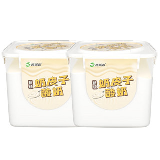 西域春 新疆奶皮子酸奶1000克方桶装酸奶低温酸牛奶新疆特产乳制品 奶皮子2斤*2桶【JD/冷运】