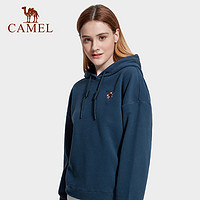 CAMEL 骆驼 户外抓绒衣女2024秋季新款抗静电套头连帽保暖宽松卫衣