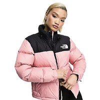 北面 1996 Retro Nuptse 女子羽绒服 粉黑配色