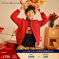 TOMMY HILFIGER【龙年系列】 24早春童装男女双面穿棒球领棉服外套2412072 红色/藏青色印花654 120cm 6/120cm