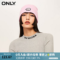 ONLY简约保暖刺绣毛球滑雪帽毛线帽女12416F001 C27 香囊粉色LILAC SACHET One Size