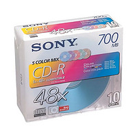 SONY 索尼 刻录盘10CDQ80FX CD-R媒体10张5mm办公设备