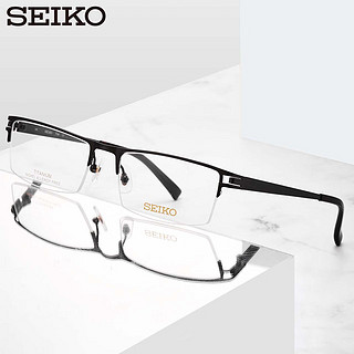 精工(SEIKO)日本中性半框钛合金镜架眼镜框架 T744 C61 U6防蓝光1.56 C61-银色