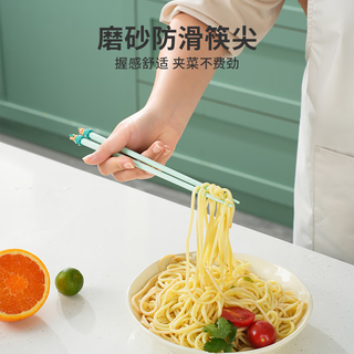 名创优品 MINISO儿童合金筷子家用防滑6-12岁可爱卡通女孩一人一筷耐高温 【成人】色恐龙筷-白