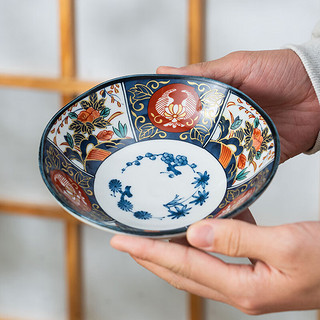 美浓烧（Mino Yaki）日式复古餐盘陶瓷碟子盘子菜盘家用锦彩古伊万里餐具日本 小碟5个 5.5英寸