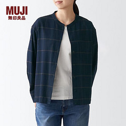 MUJI 無印良品 女式法兰绒 立领衬衫 格子洋气休闲简约