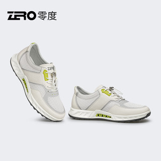 零度Zero男鞋2024春夏飞织热贴透气舒适轻便缓震运动休闲鞋子男潮 白色 38