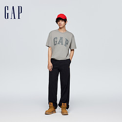 Gap 盖璞 男女装春季2024新款撞色LOGO简约基础款圆领纯棉T恤465796短袖