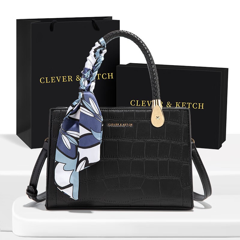 CLEVER & KETCH包包女包 单肩斜挎包 红色结婚新娘包大容量气质款