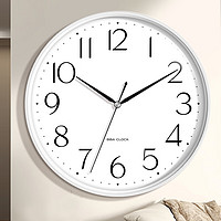 BBA 挂钟 家用钟表客厅电子时钟挂墙2023款石英表 12英寸白框