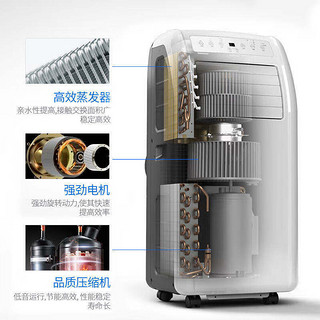 JHS 移动空调冷暖一体机免安装无外机立式空调家用厨房卧室出租房压缩机制冷大2P匹空调A020