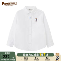 PawinPaw卡通小熊童装20男童衬衫长袖学院风儿童上衣 象牙白/39 110