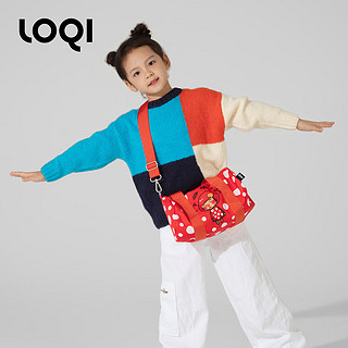 LOQI&宋洋美术kids系列儿童收纳分类整理包旅行双肩背包便携斜挎 波点女孩收纳袋