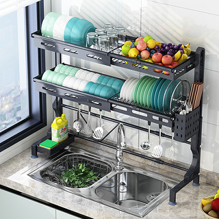 伸缩304不锈钢厨房置物架水槽放碗架碗筷沥水架水池晾碗碟收纳架