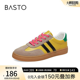 BASTO 百思图 厚底拼色板鞋德训鞋VA336AM3