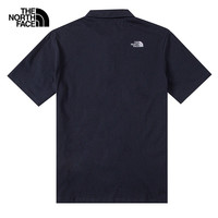 北面（The North Face） 短袖POLO男装夏上衣户外运动舒适透气休闲T恤 RG1/藏青色 M M/170