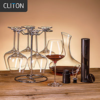 CLITON 水晶玻璃红酒杯高脚杯勃艮第杯12件套装6个葡萄酒杯