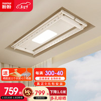 盼盼智能晾衣机阳台奶油风电动晾衣架隐藏轻抬上升D5照明版 米兰白照明版(照明+轻抬上升)