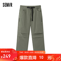 森马（Semir）森马休闲裤男2024春季时尚直筒裤户外风工装裤 军绿40695 170/74A/M