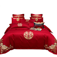 Bejirog 北极绒 新中式婚庆四件套大红色全棉结婚床上六八十件套婚嫁婚床喜被纯棉